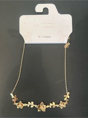 NWT LC Lauren Conrad Gold Floral Vine Necklace